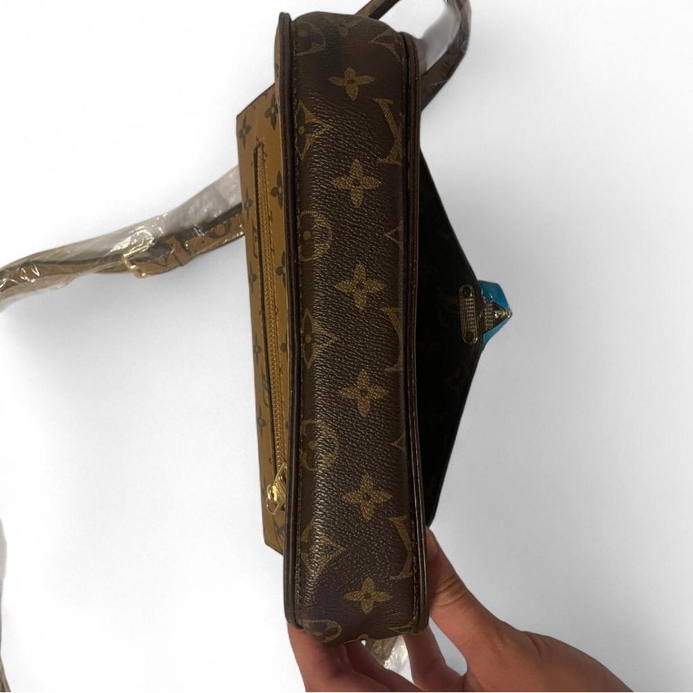 Tan and Brown Monogram Crossbody Bag - Picture 5 of 7